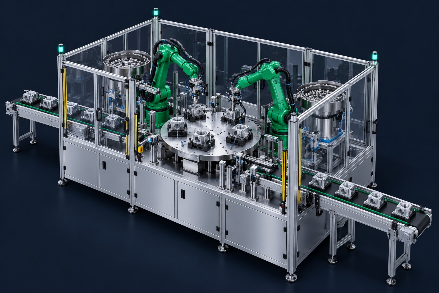 3D concept illustration of robotic assembly